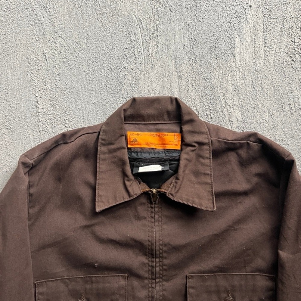 Vintage Red Kap Work Jacket Medium Brown 1970s USA Workwear - Picture 2 of 10